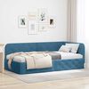 vidaXL Corner Bed Frame with Headboard Blue 90 x 200 cm Velvet