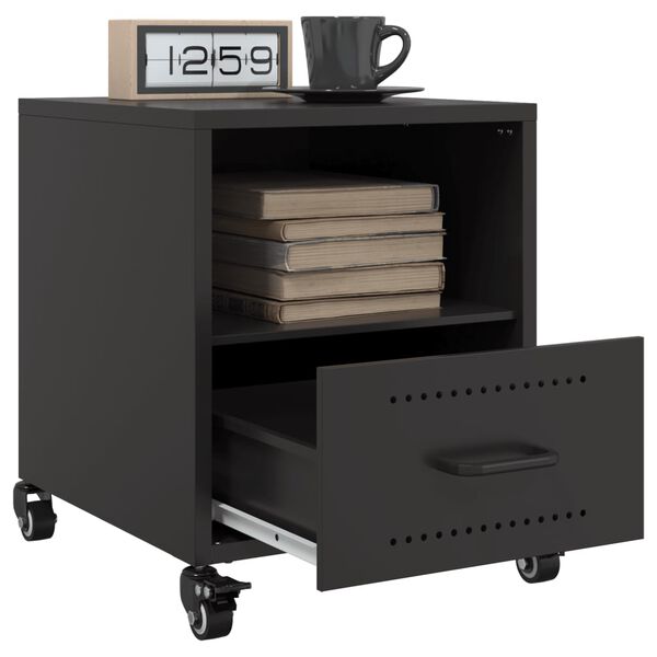 vidaXL Bedside Cabinets 2 pcs Black 36x39x43.5 cm Steel