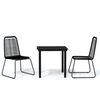 vidaXL 3 Piece Garden Dining Set Black