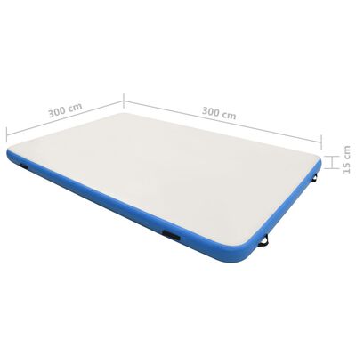 vidaXL Inflatable Floating Deck Blue and White 300x300x15 cm