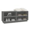 vidaXL Shoe Cabinet Grey 110x34x45 cm Solid Wood Pine