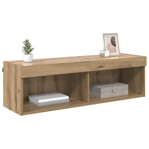vidaXL TV Wall Cabinet Panama Artisan Oak 100 x 30 x 30 cm