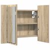 vidaXL LED Bathroom Mirror Cabinet Sonoma Oak 60x12x45 cm Acrylic