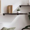 vidaXL Wall Shelf Dark Brown 60x60x(2-4) cm Treated Solid Wood Oak