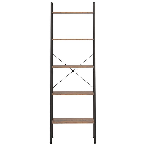 vidaXL 5-Tier Standing Shelf Dark Brown and Black 56x35x174 cm