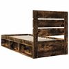 vidaXL Bed Frame with Headboard Smoked Oak 75 x 190 cm Solid Pine Wood