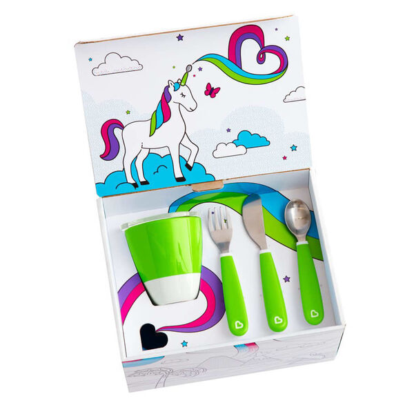 Munchkin 7 Piece Table Dining Set Color Me Hungry Green