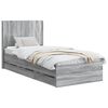 vidaXL Bed Frame with Storage and Headboard Grey Sonoma 75 x 190 cm