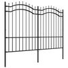 vidaXL Garden Fence Woerden with Spear Top Black 240x150 cm Steel
