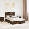 vidaXL Storage Bed with Drawer Smoked Oak 135 x 190 cm Engineered Wood