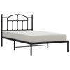 vidaXL Metal Bed Frame without Mattress with Headboard Black 100x190cm