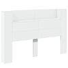 vidaXL Headboard Cabinet with LED White Engineered Wood
