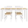 vidaXL 5 Piece Dining Set Panama White Solid Wood Pine