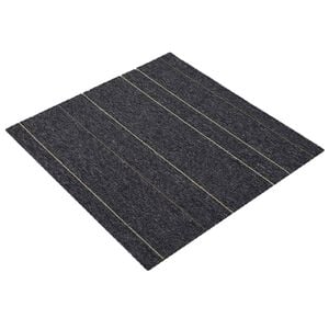 vidaXL Carpet Tile Dark Grey with Stripes 50 x 50 cm 36 pcs