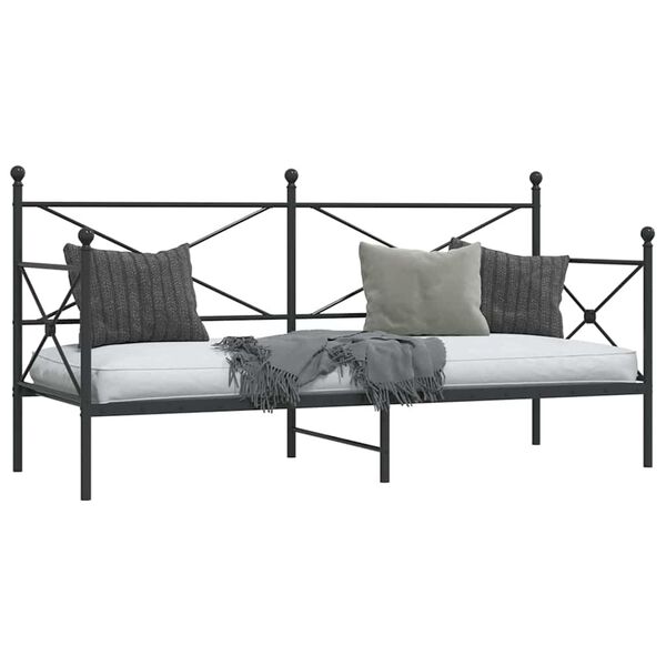 vidaXL Day Bed without Mattress Black 80x200 cm Steel