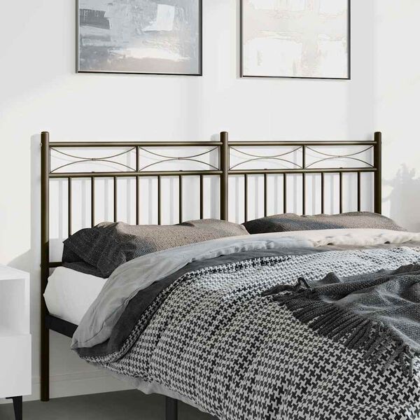 vidaXL Metal Replace Headboard Black 135 cm