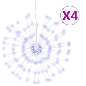 vidaXL Christmas Starburst Lights 140 LEDs 4 pcs Blue 17 cm