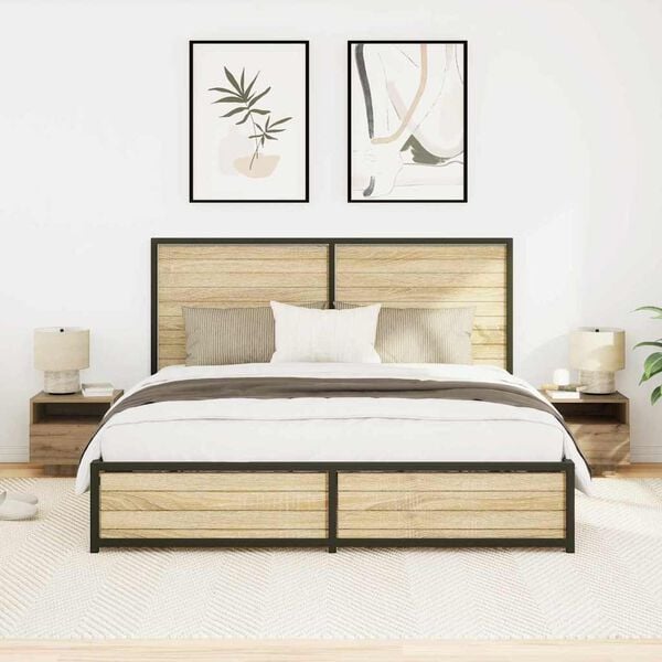 vidaXL Bedside Cabinet with Drawer 2 pcs Artisan Oak 40 x 39 x 37 cm