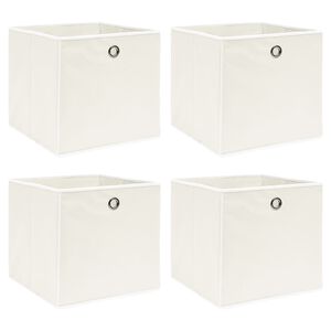 vidaXL Storage Box | Set of 4 | White | Non-woven fabric (100% polyester)