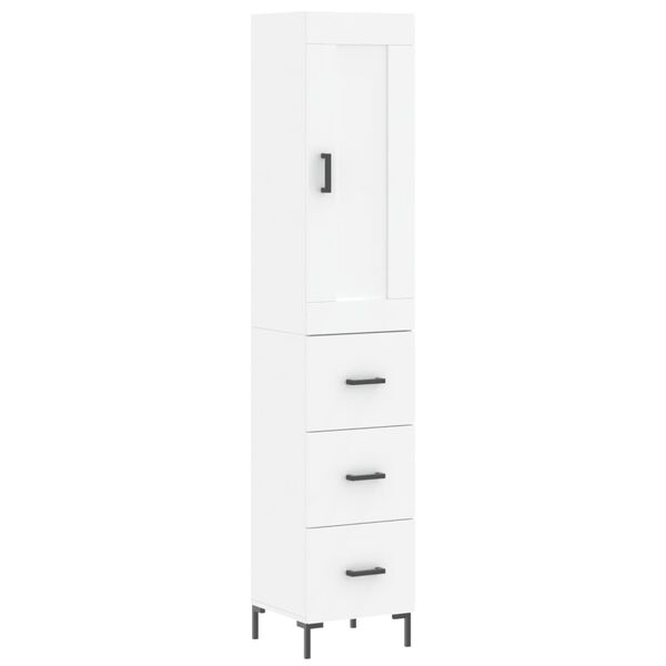 vidaXL Highboard White 34.5x34x180 cm Engineered Wood