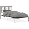 vidaXL Metal Bed Frame without Mattress with Headboard Black 90x200cm