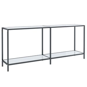 vidaXL Console Table | White | Tempered Glass, Powder-Coated Steel