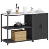 vidaXL Kitchen Storage Set with Shelf 2 pcs Black Cold-rolled Steel