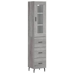 vidaXL Highboard Grey Sonoma 34,5x34x180 cm Engineered Wood