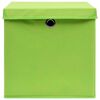 vidaXL Storage Boxes with Lids 4 pcs Green 32x32x32 cm Fabric
