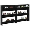 vidaXL Shoe Cabinet 2 pcs Black Oak 86 x 18 x 90 cm Engineered Wood