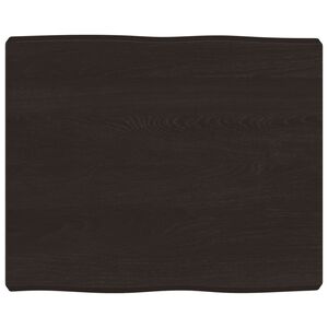 vidaXL Table Top Dark Brown 60x50x(2-6) cm Treated Solid Wood Live Edge
