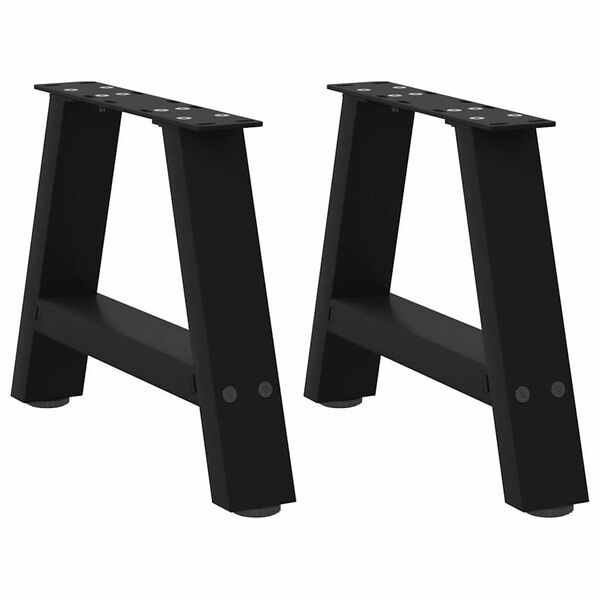 vidaXL Coffee Table Legs A-Shaped 2 pcs Black 30x(30-31) cm Steel