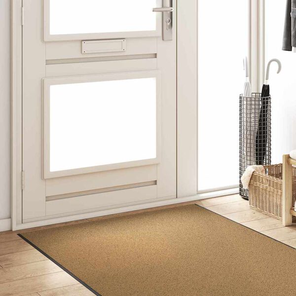 vidaXL Doormat Other Cream and Black 120 x 400 cm Polyamide and PVC