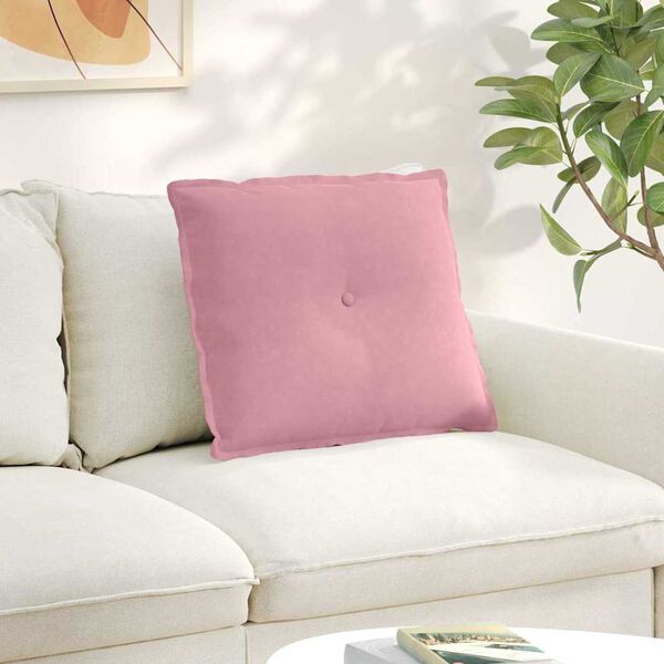 vidaXL Back Pillow Pink 60 x 50 cm Corduroy Fabric