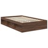 vidaXL Bed Frame with Headboard Brown Oak 120 x 200 cm Solid Pine Wood