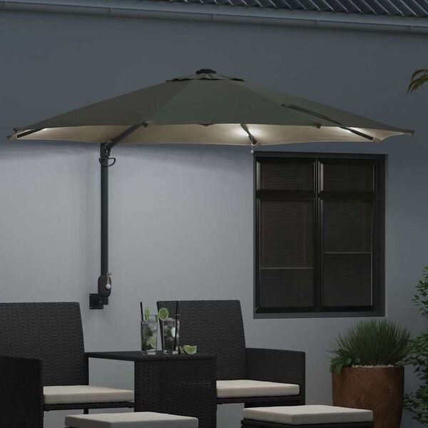 vidaXL Garden Parasol Sand 248 x 248 x 148 cm Polyester and Steel