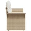vidaXL Garden Sofa with Cushion Beige 141 x 62 x 69cm Poly Rattan
