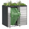 vidaXL Wheelie Bin Storage for 2 Bins Anthracite 136 x 77.5 x 121.5 cm