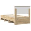 vidaXL Bed Frame with Headboard Sonoma Oak 90 x 200 cm Engineered Wood