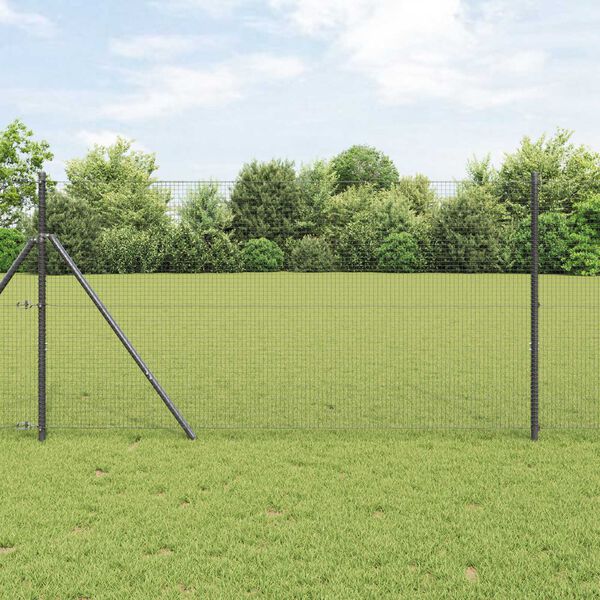 vidaXL Welded Wire Fence Grey 1.4 x 25 m