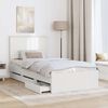 vidaXL Bed Frame with Drawer White 100 x 200 cm Engineer Wood
