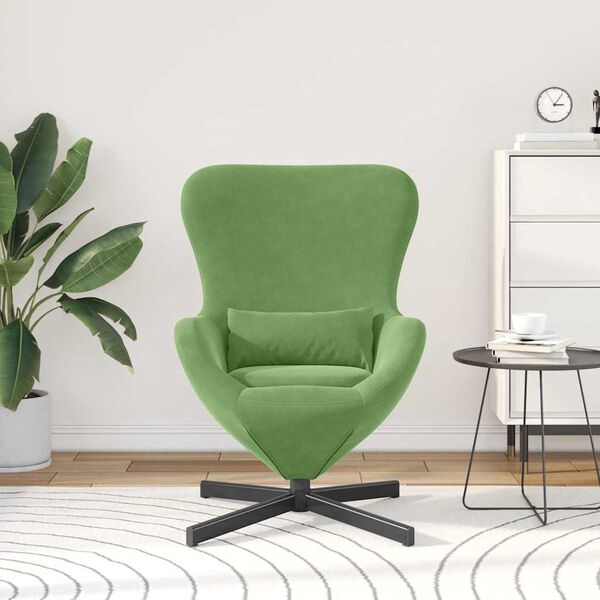 vidaXL Egg Chair Light Green 63 x 73 x 90 cm Velvet