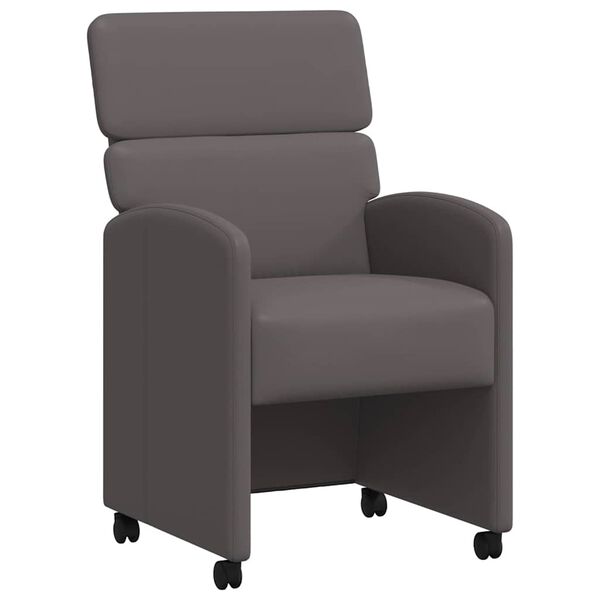 vidaXL Dining Chairs with Wheels 2 pcs Grey 58 x 65 x 98 cm