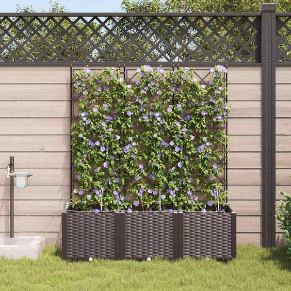 vidaXL Garden Planter 3 pcs Brown Steel