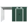 vidaXL Garden Shed with Extended Roof Green 346x236x181 cm Steel