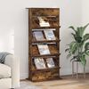 vidaXL Magazine Rack Smoked Oak 70 x 41 x 156 cm Engineered Wood
