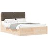 vidaXL Bed Frame with Upholstered Headboard Taupe 160 x 200 cm