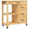 vidaXL Kitchen Trolley MONZA 84x40x88.5 cm Solid Wood Pine