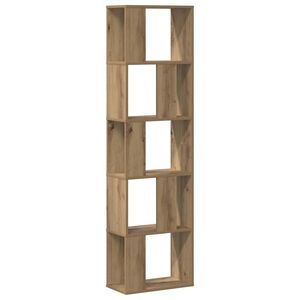 vidaXL Bookcase 5-Tier Artisian Oak 45x23.5x162.5 cm Engineered Wood