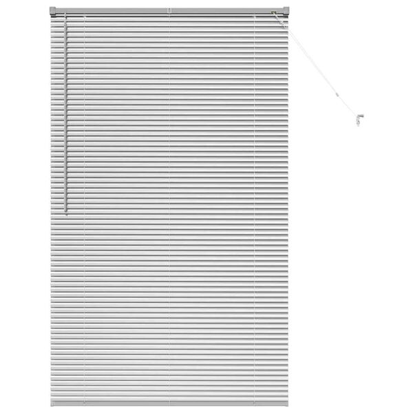 vidaXL Window Blind with Curtains Manual Silver Aluminium